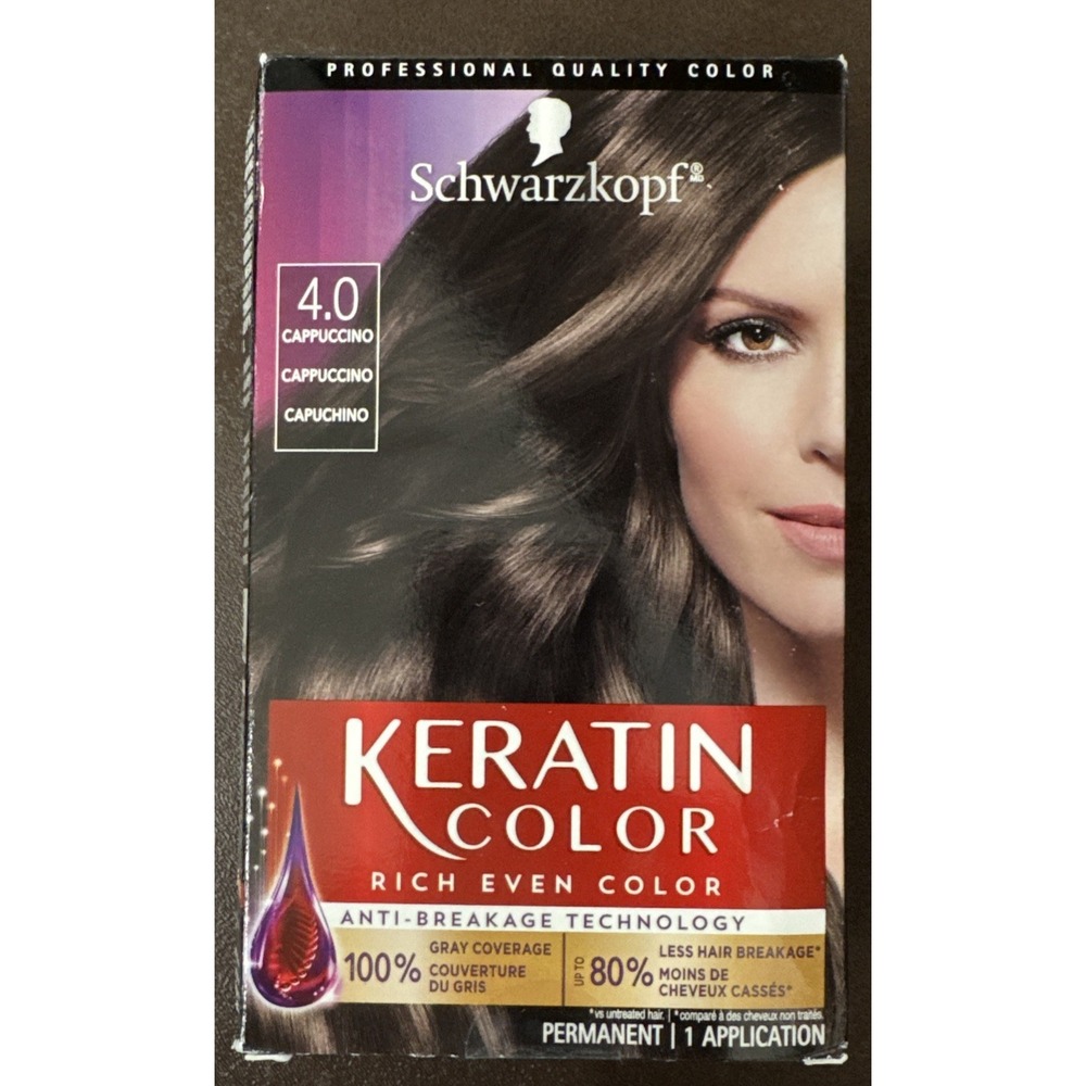 Schwarzkopf Keratin Color‎ Gray Coverage Permanent Hair Color - #4.0 CAPPUCCINO